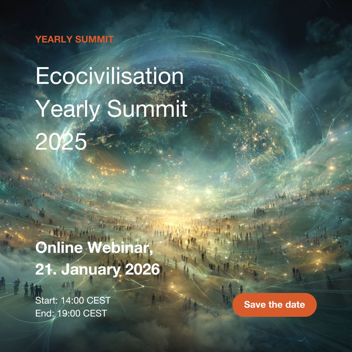 Invitation: ecocivilisation Yearly summit 2025. Online webinar 21st January 2026.